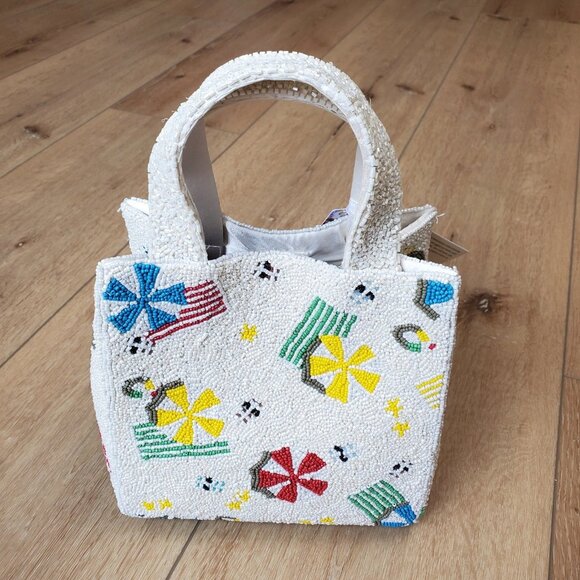 Viral Beach Sand Seaside Beaded Bag Shoulder Bag India Hand Made NEW Umbrellas - Picture 3 of 16